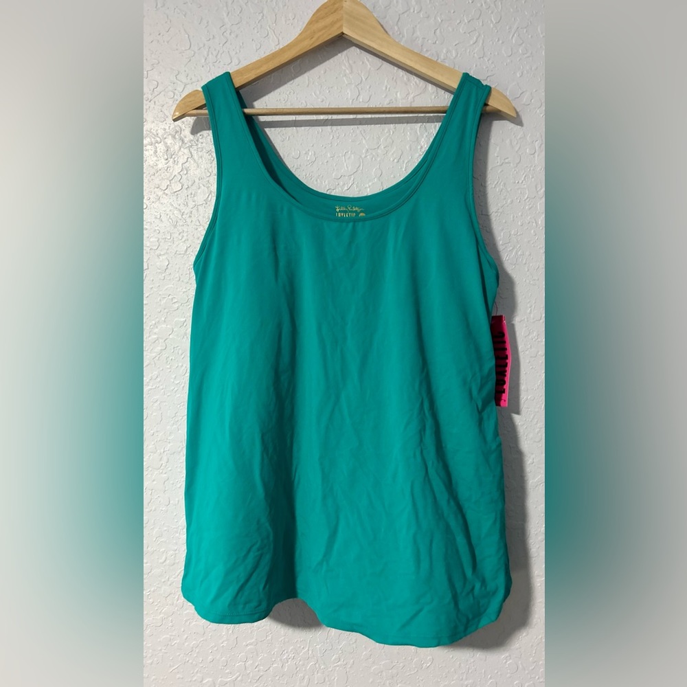 Lilly Pulitzer Meryl SunRay Bra Top Luxletic XL Water Lilly Green Color Stretchy